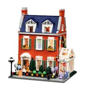 15009_Redbrick Row House_Reihenhaus aus rotem Backstein_Lumibricks_lightbricks1