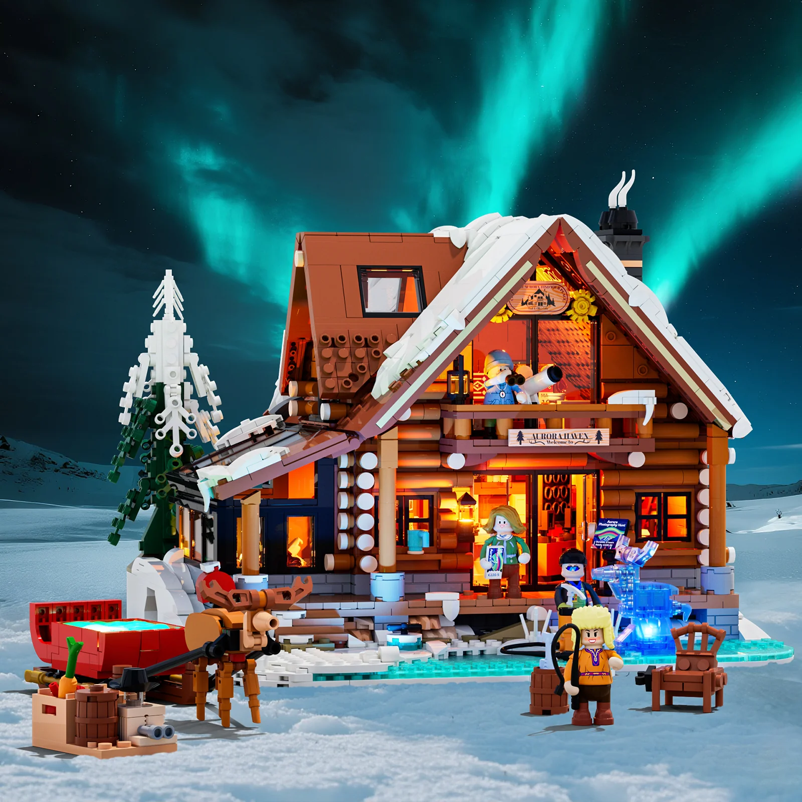 L9090_Aurora Cabin_Aurora-Hütte_Lumibricks_lightbricks2